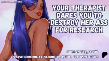 ASMR Roleplay - Seu terapeuta o desafia a destruir o traseiro dela para pesquisa